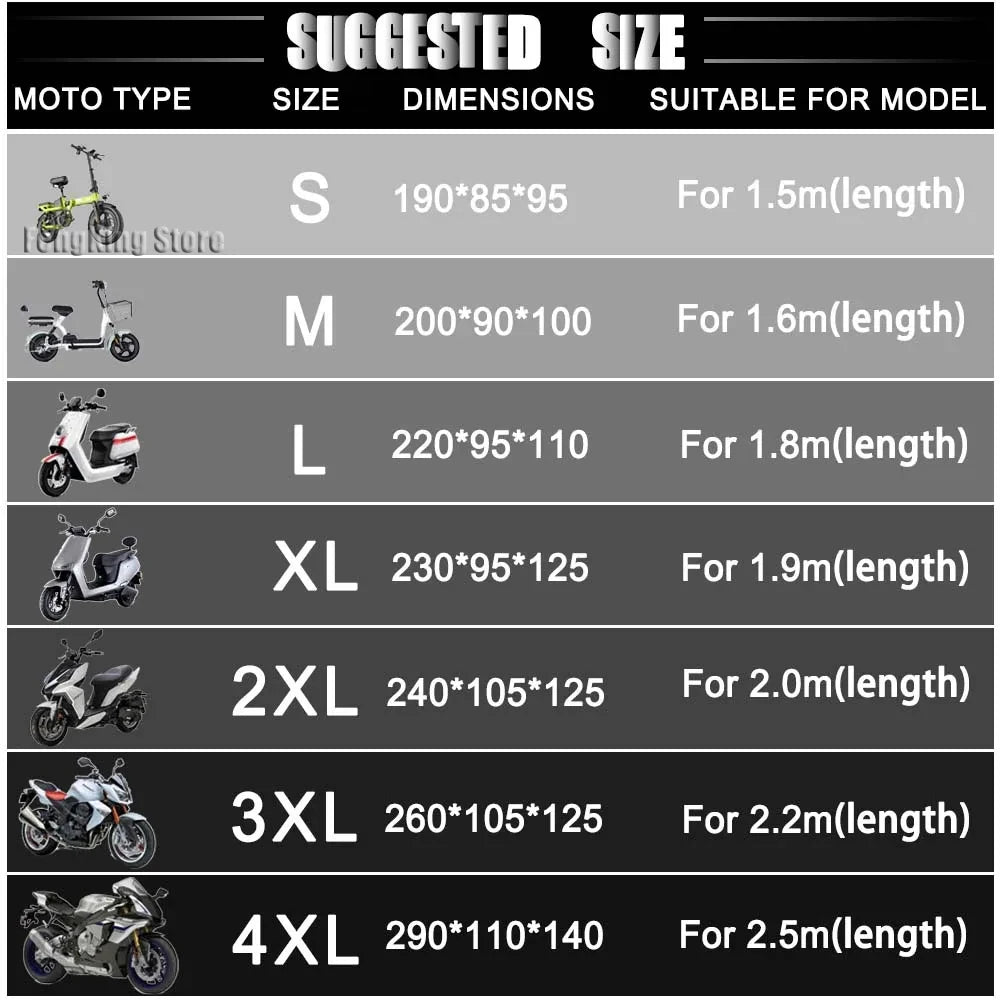 UV-Resistant Waterproof Motorcycle Cover for CFMOTO CF650, 650NK, 400NK, 250NK, 400GT, and 650MT - Dustproof Outdoor Protection