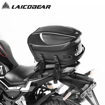 Motorcycle Waterproof Tail Bag - Large Capacity Black Saddle Bag for Travel and Rear Seat Storage