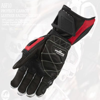 Men's Leather Motorcycle Gloves AFS6 AFS10 AFS18 - Windproof Touchscreen Protective Motocross Mittens