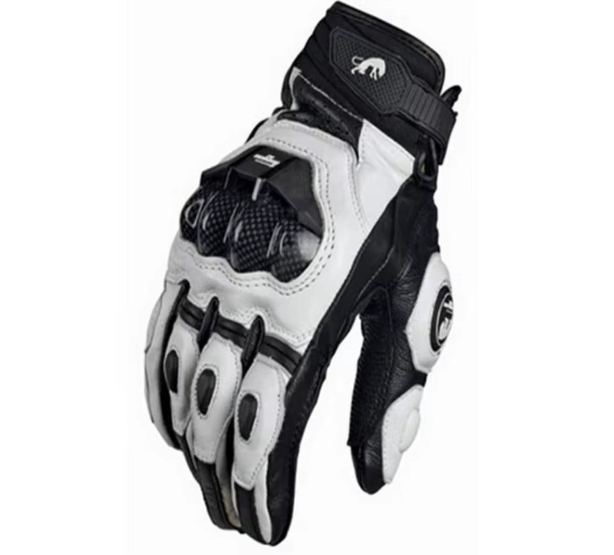 Men's Leather Motorcycle Gloves AFS6 AFS10 AFS18 - Windproof Touchscreen Protective Motocross Mittens