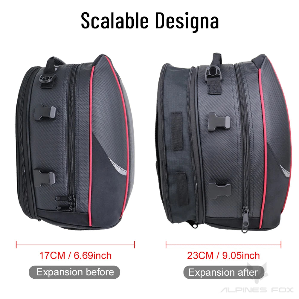 Motorcycle Waterproof Tail Bag - Large Capacity Black Saddle Bag for Travel and Rear Seat Storage