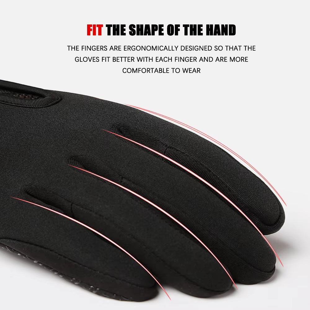 Men's Winter Touchscreen Gloves - Water-Repellent Ski and Sports Gloves for Fishing, Biking, and Snowboarding