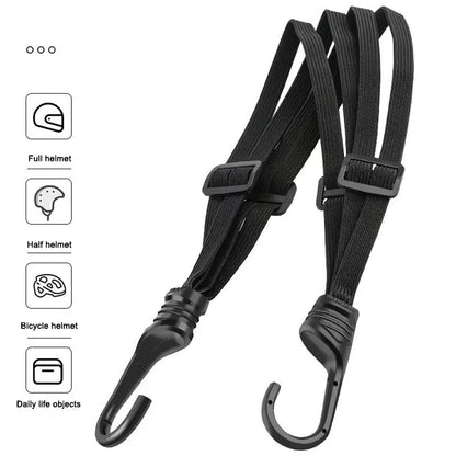 SEAMETAL Motorcycle Helmet Retention Straps - Adjustable Elastic Rope for Secure Back Seat Storage (60cm/90cm)