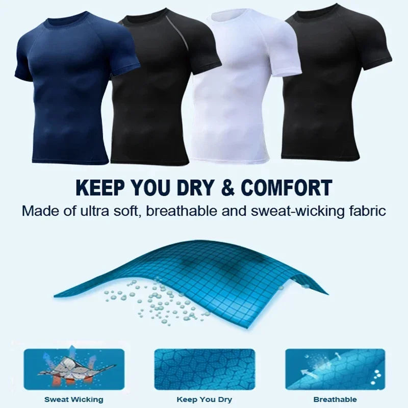 Men's Bat Print Compression Shirts for Gym, Running, and Athletic Activities - Quick Dry Rash Guard Undershirts and Baselayers