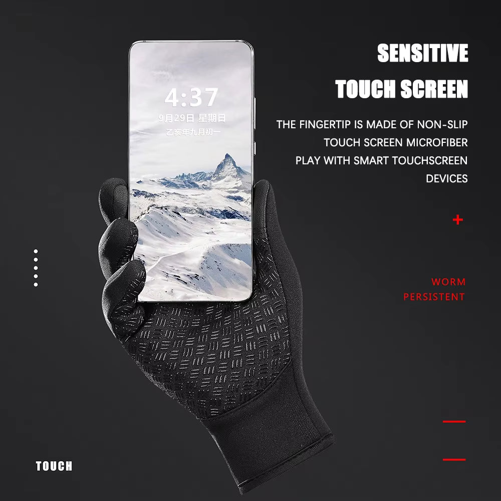 Men's Winter Touchscreen Gloves - Water-Repellent Ski and Sports Gloves for Fishing, Biking, and Snowboarding