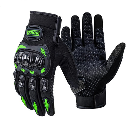 Summer Motorcycle Full Finger Leather Gloves - Breathable Protective Gear for Dirt Bike Racing and Riding