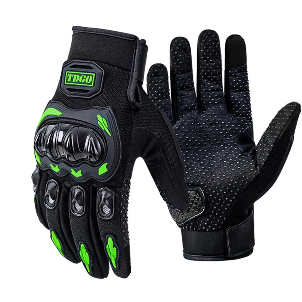 Summer Motorcycle Breathable Full Finger Gloves Leather Protective Equipment Dirt Bike Sport Racing Riding Gloves