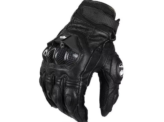 Men's Leather Motorcycle Gloves AFS6 AFS10 AFS18 - Windproof Touchscreen Protective Motocross Mittens