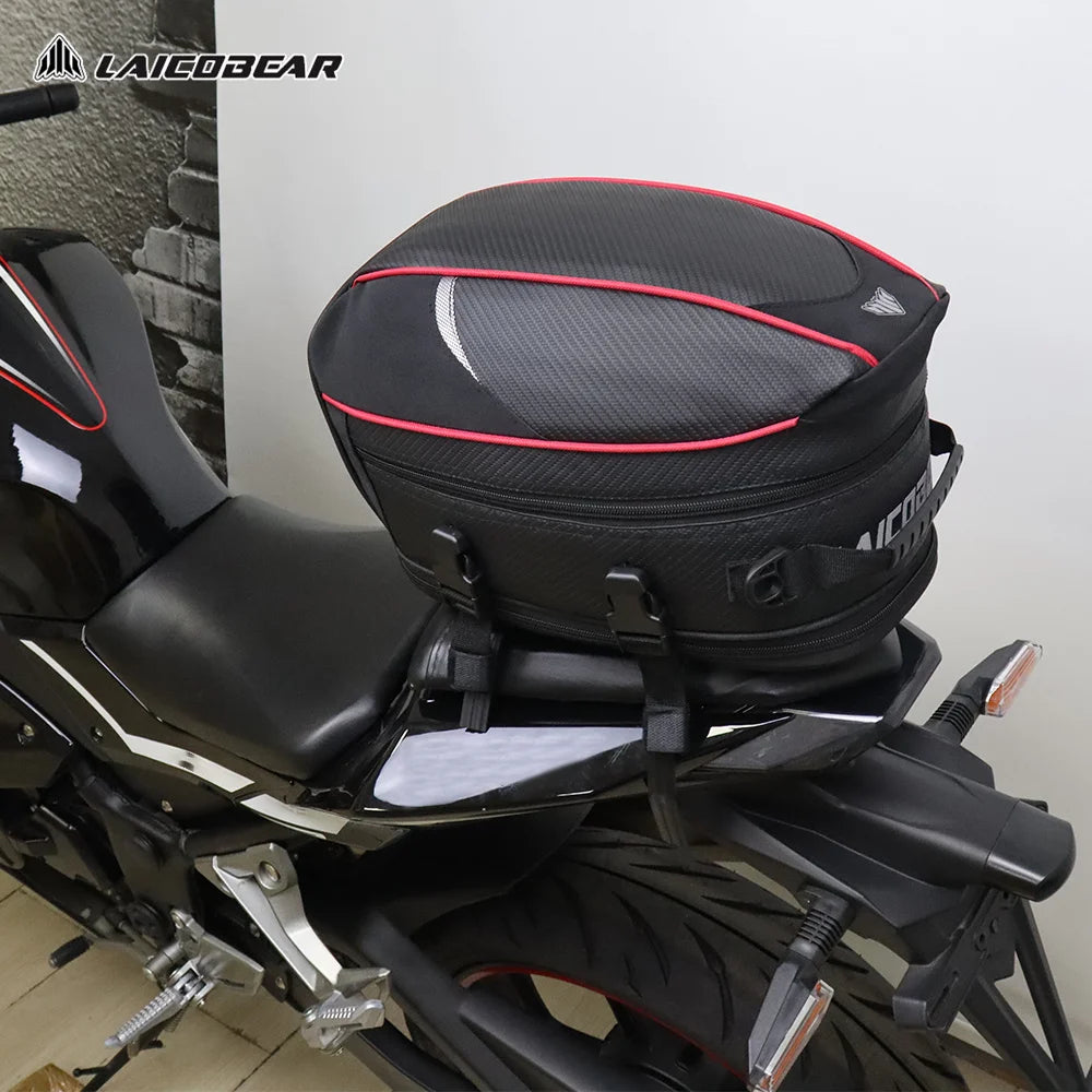 Motorcycle Waterproof Tail Bag - Large Capacity Black Saddle Bag for Travel and Rear Seat Storage