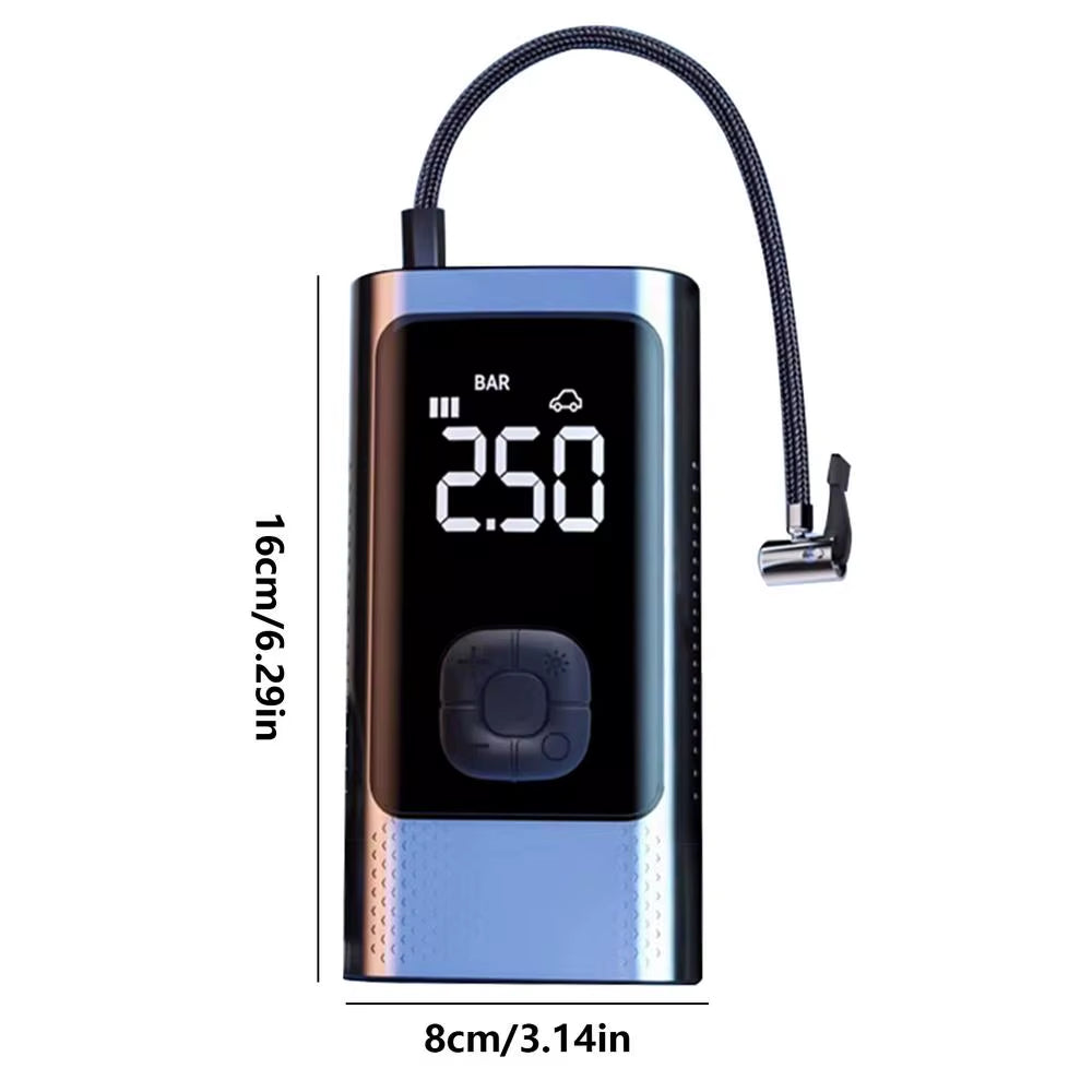 Cordless Multi-Function Inflatable Pump with LCD Display for Car and Bicycle Tires