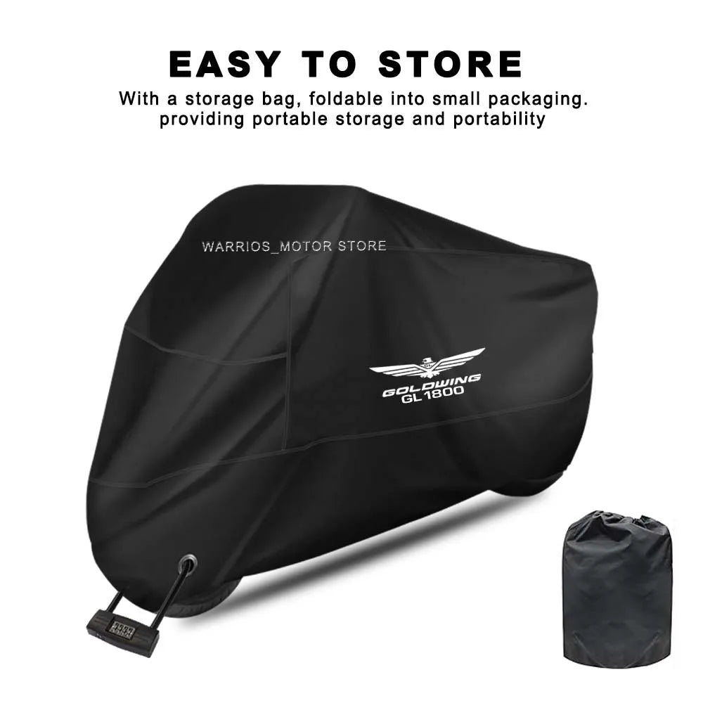 Motorcycle Cover UV Protection Dustproof Snowproof Outdoors Motorcycle Waterproof Cover for Honda Goldwing 1800 Gold Wing GL1800