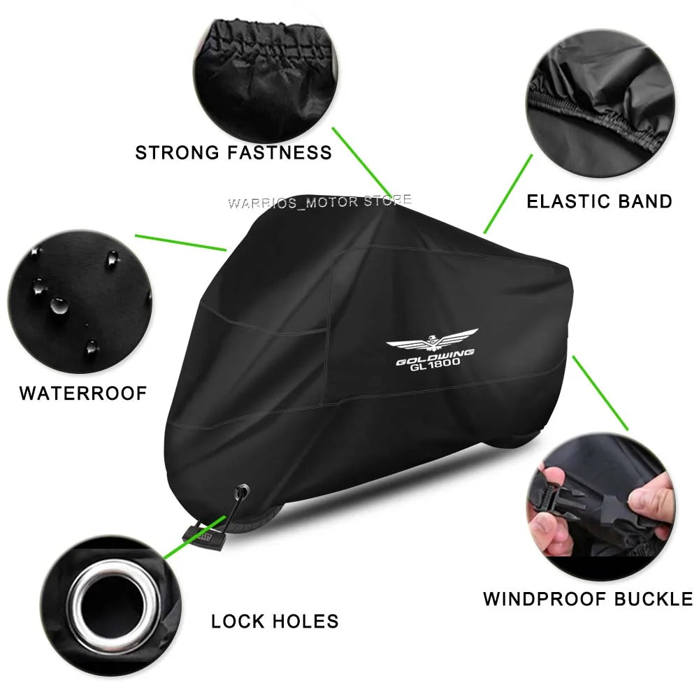 Motorcycle Cover UV Protection Dustproof Snowproof Outdoors Motorcycle Waterproof Cover for Honda Goldwing 1800 Gold Wing GL1800