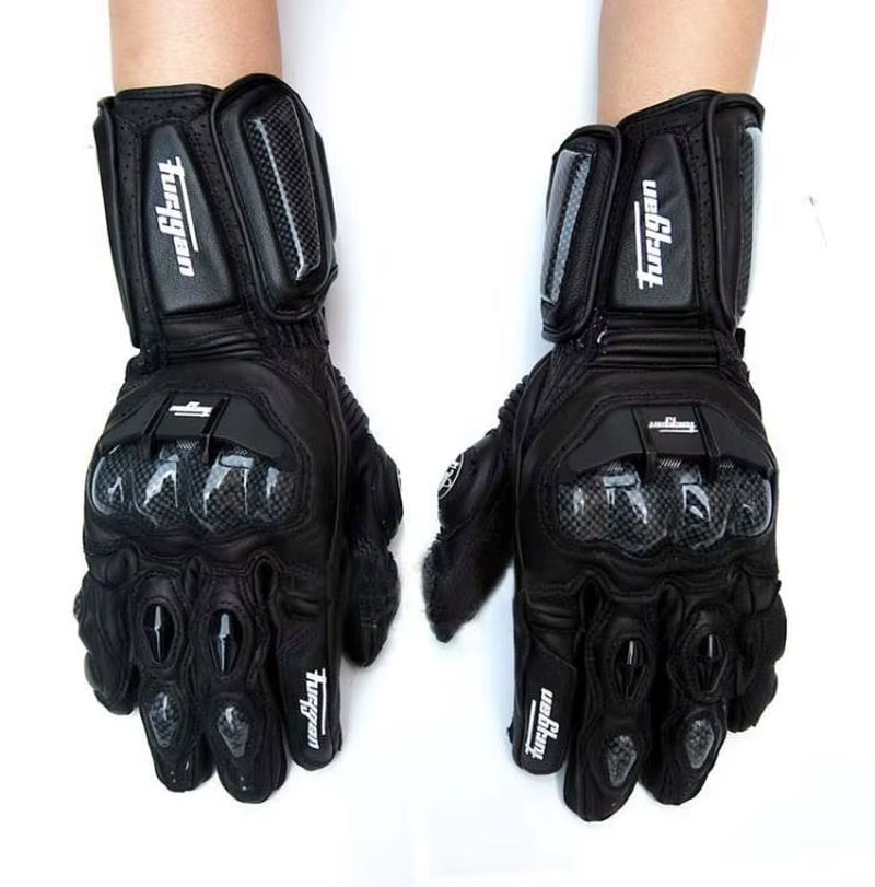 Men's Leather Motorcycle Gloves AFS6 AFS10 AFS18 - Windproof Touchscreen Protective Motocross Mittens