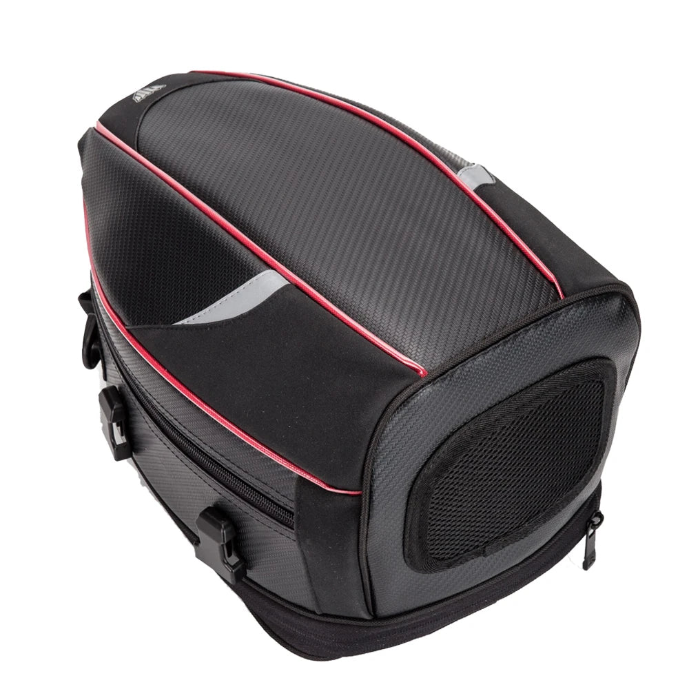 Motorcycle Waterproof Tail Bag - Large Capacity Black Saddle Bag for Travel and Rear Seat Storage