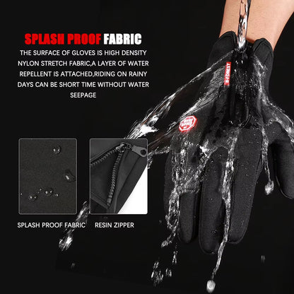 Men's Winter Touchscreen Gloves - Water-Repellent Ski and Sports Gloves for Fishing, Biking, and Snowboarding