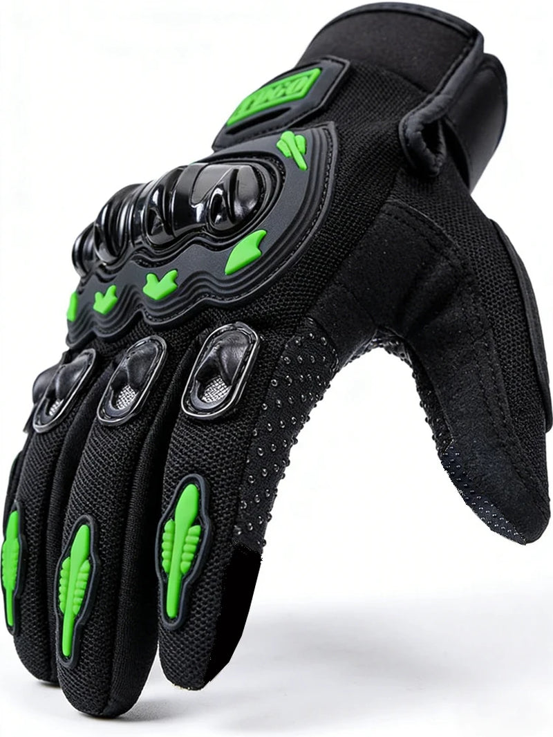 Summer Motorcycle Full Finger Leather Gloves - Breathable Protective Gear for Dirt Bike Racing and Riding