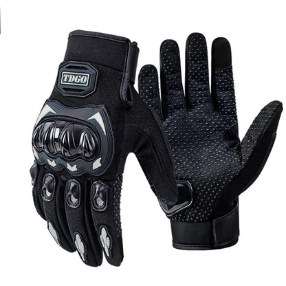 Summer Motorcycle Full Finger Leather Gloves - Breathable Protective Gear for Dirt Bike Racing and Riding